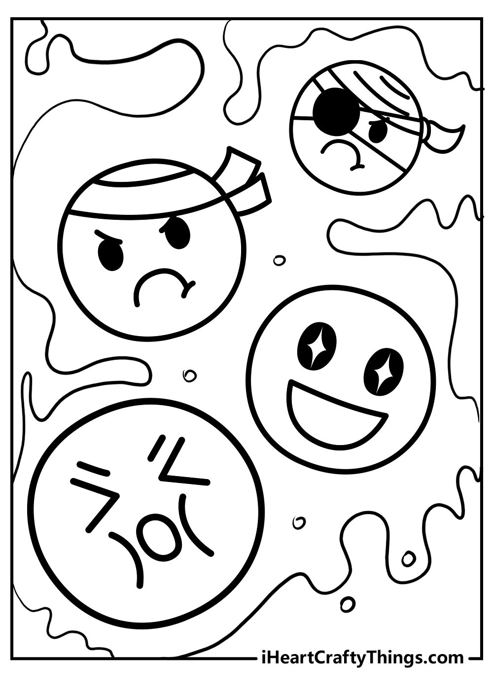 Printable emoji coloring pages updated