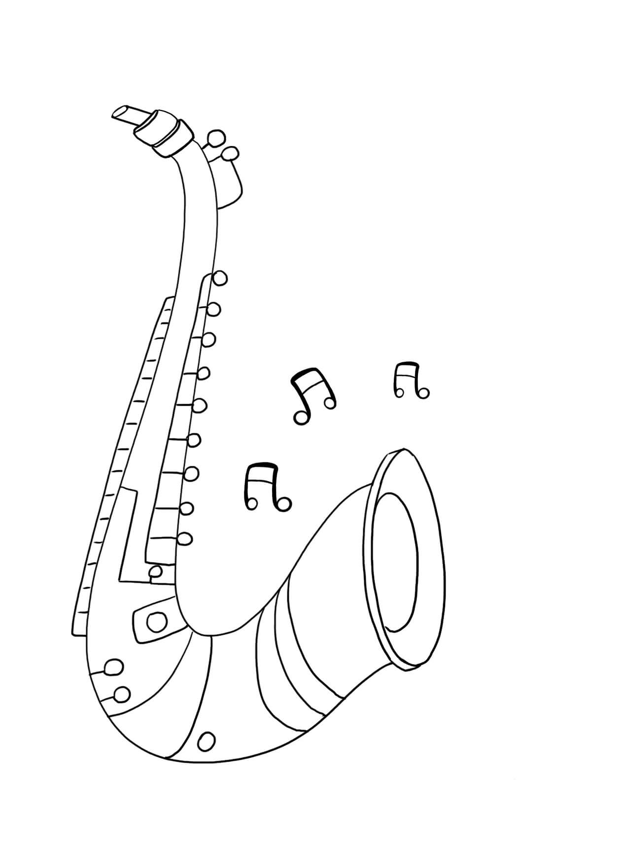 Saxophone coloring pages