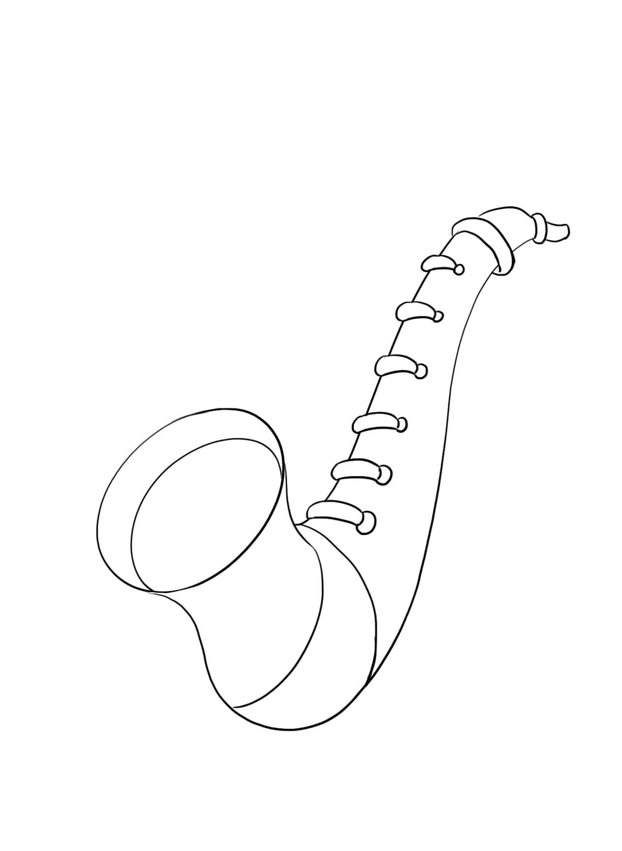 Saxophone coloring pages