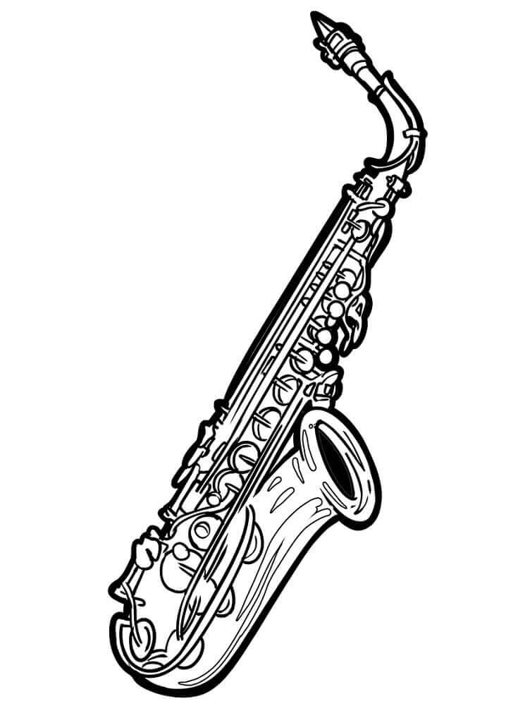 Saxophone coloring pages