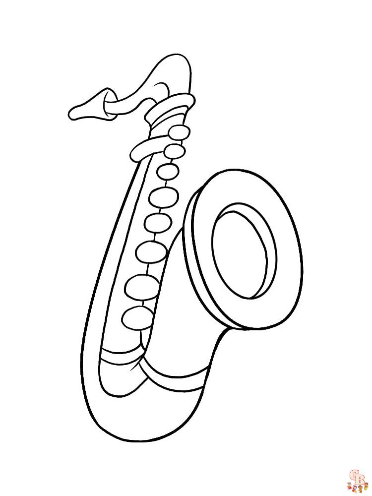 The best saxophone coloring pages for kids