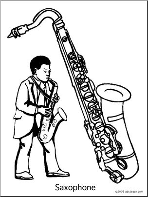 Coloring page saxophone