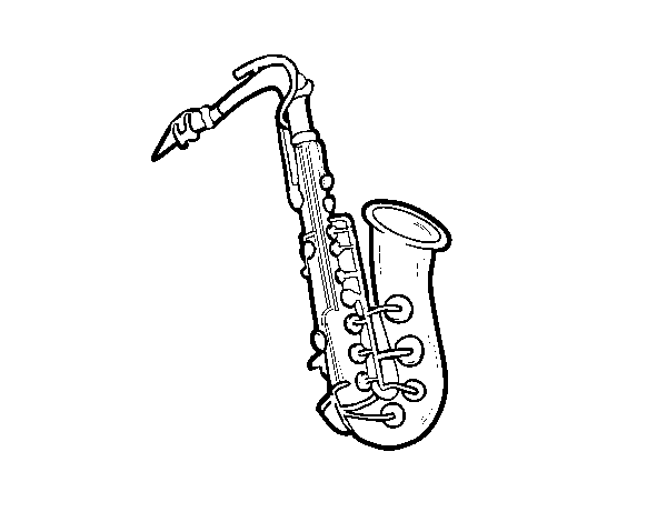 A tenor saxophone coloring page