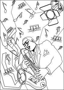 Music coloring pages for adults kids