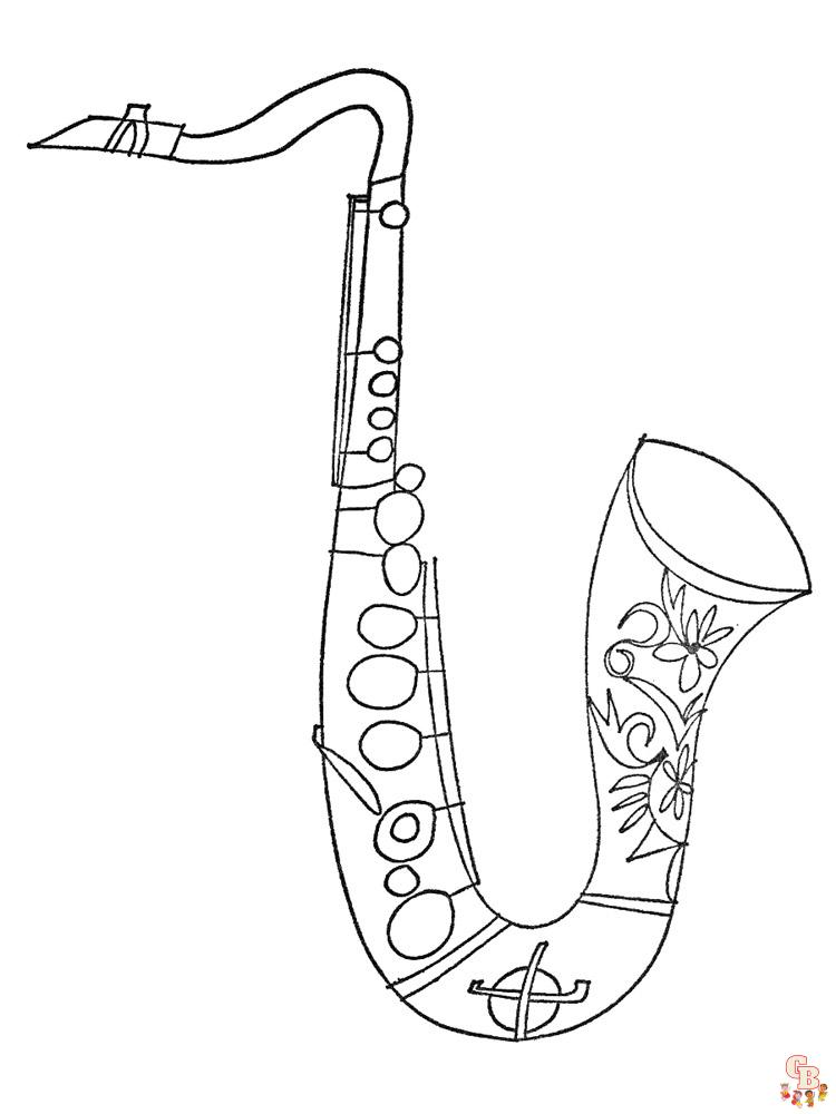 The best saxophone coloring pages for kids