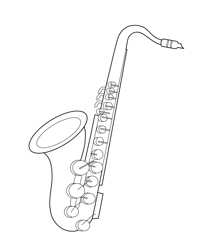 Saxophone colouring picture free colouring book for children â monkey pen store