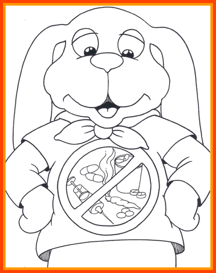 Anti drug coloring book to teach kids and children about the dangers of drugs