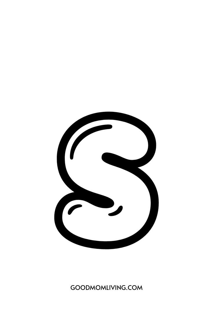 Printable bubble letter s