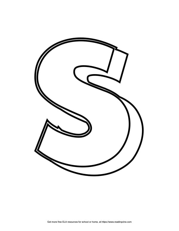 Block outline capital bubble letter s image