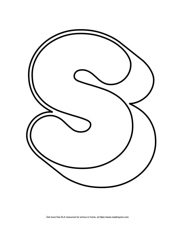 Round outline capital bubble letter s image