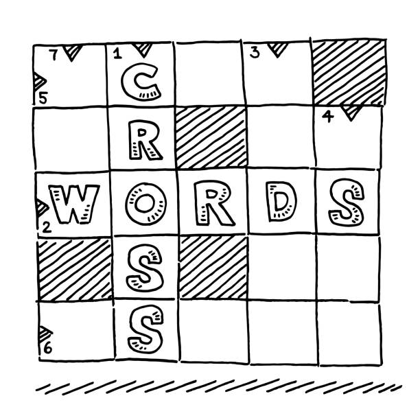 Crossword puzzle drawing stock illustrations royalty