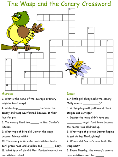 The wasp and the canary crossword puzzles