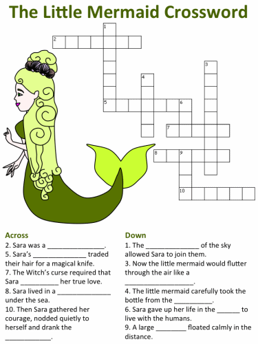 Little mermaid crossword puzzles