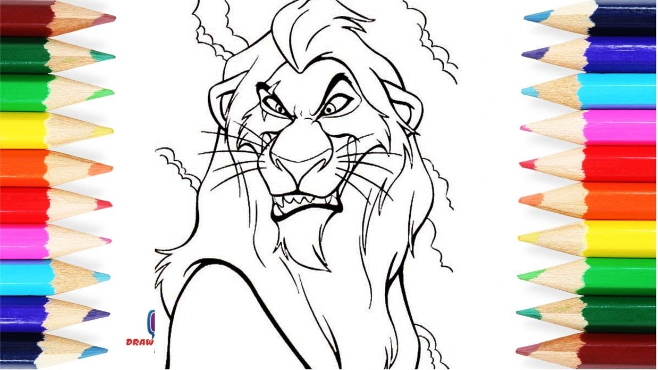 Lion king colouring book i scar i walt disney aniation