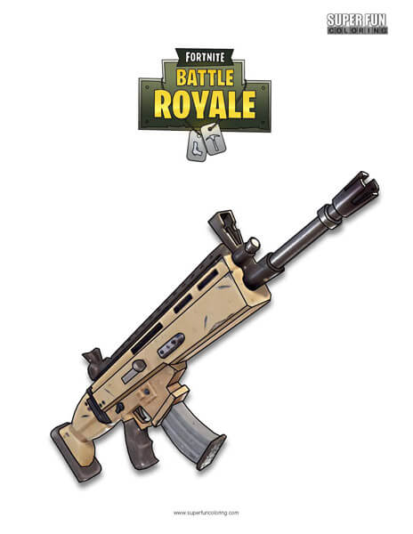 Fortnite scar coloring page