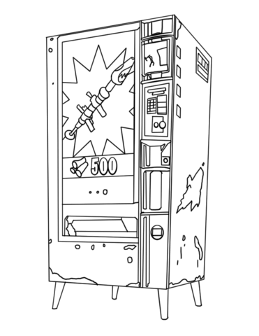 Fortnite vending machine coloring page free printable coloring pages