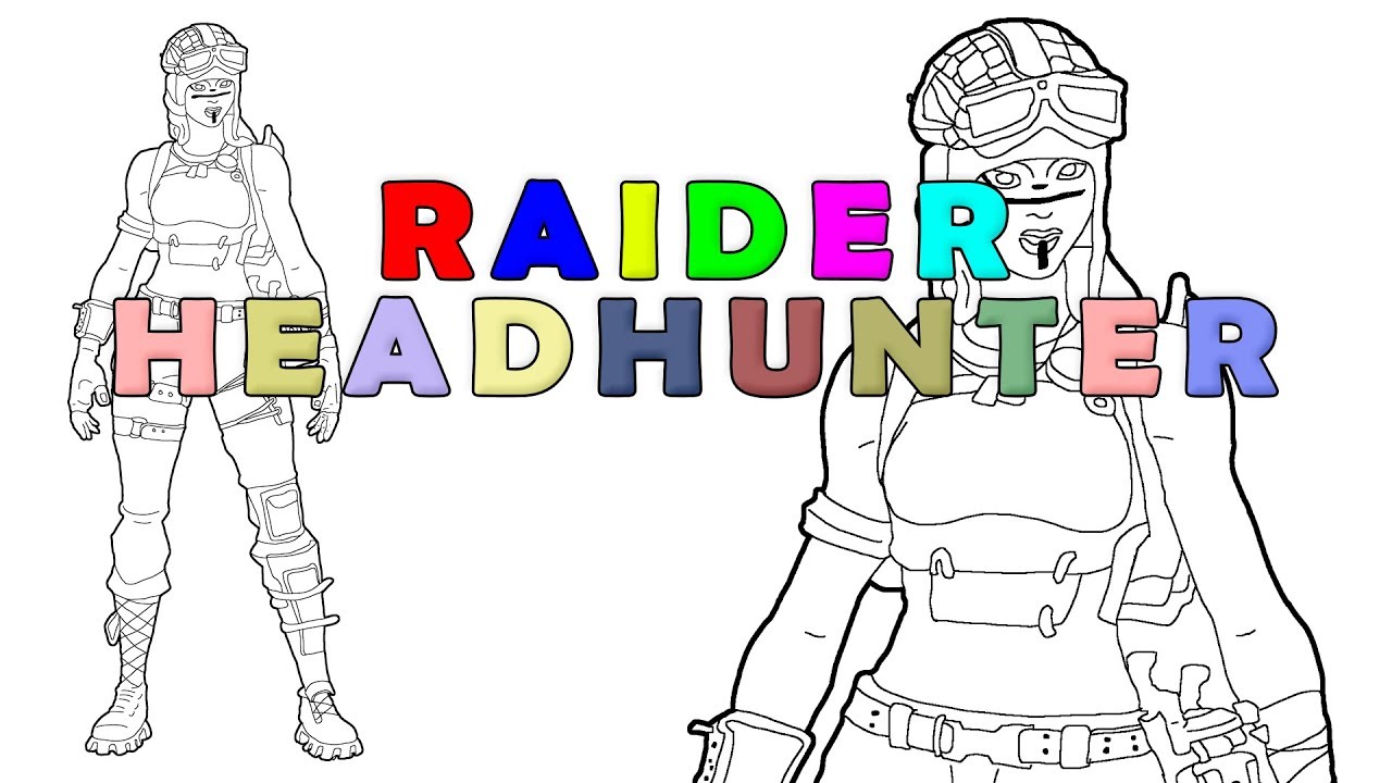 Fortnite raider headhunter homemade printable coloring page for kids