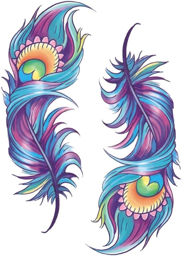 Sheets peack feather cesarean section tattoo stickers waterproof female scar sexy simulation tattoo beauty