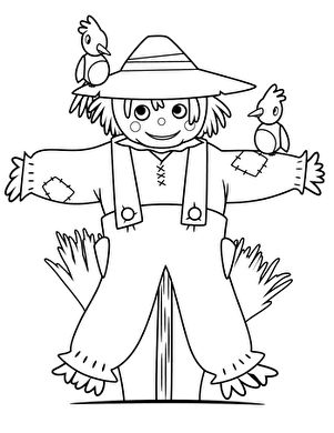 This scarecrow in this scarecrow coloring page isnt very scary but he sure will warm your hâ fall coloring pages preschool coloring pages fall coloring sheets