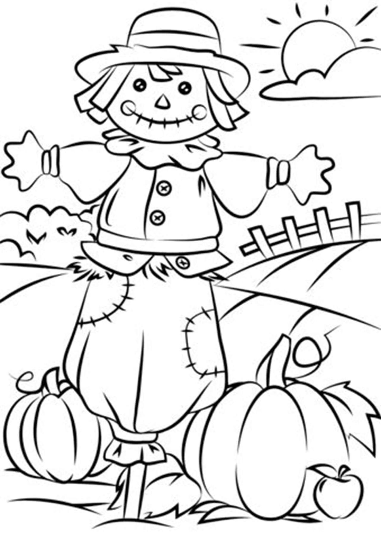Scarecrow coloring pages by coloringpageswk on