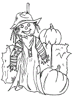 Scarecrow coloring pages autumn