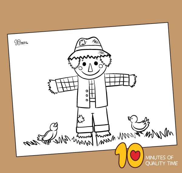 Scarecrow coloring page â minutes of quality time