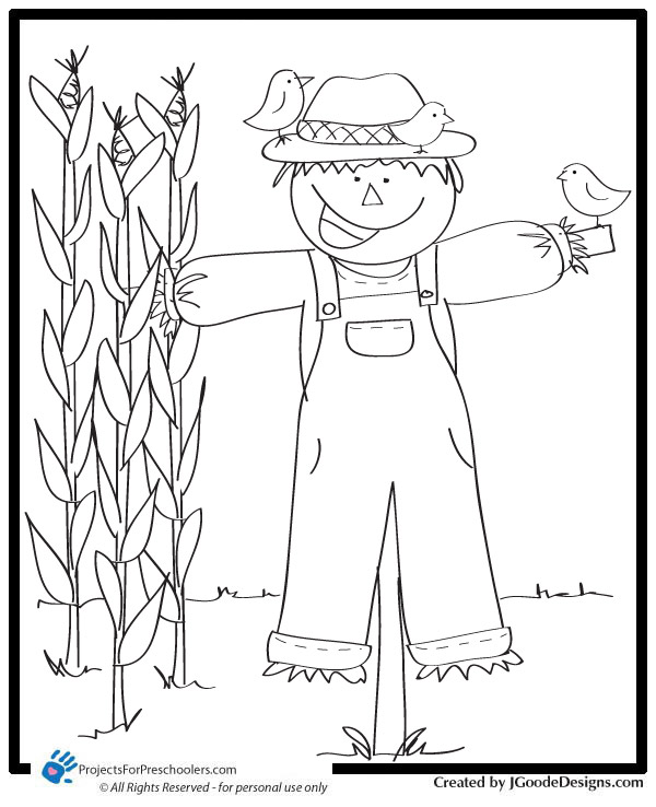 Scarecrow coloring page