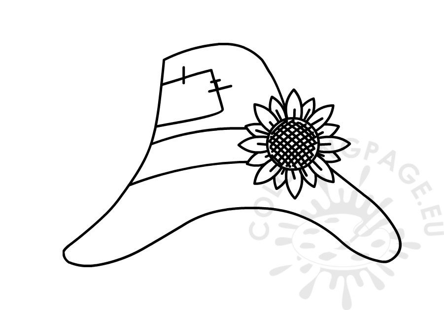 Free printable scarecrow hat coloring page