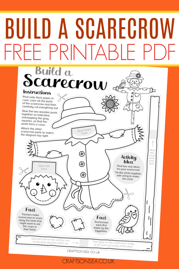 Build a scarecrow printable cut and paste craft