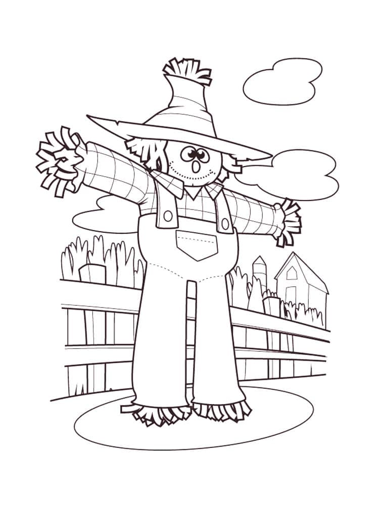 Scarecrow for kids coloring page