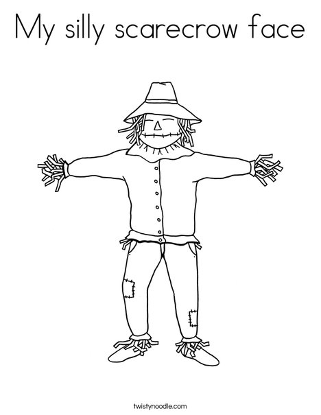 My silly scarecrow face coloring page