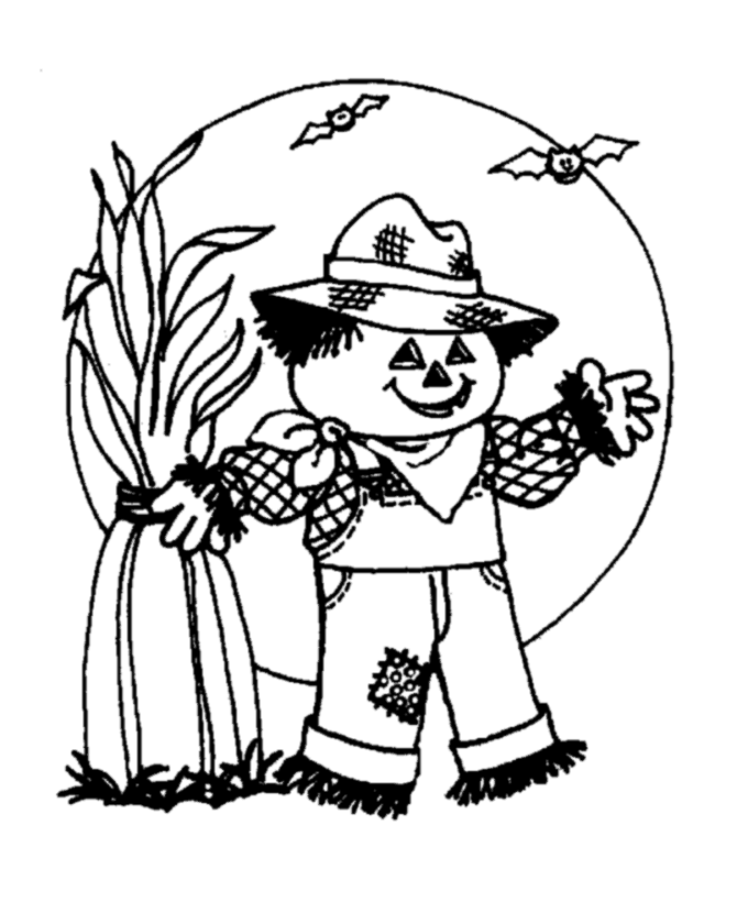 Scary halloween coloring page