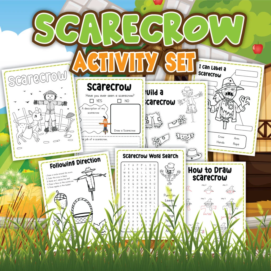 Free scarecrow printables and coloring pages