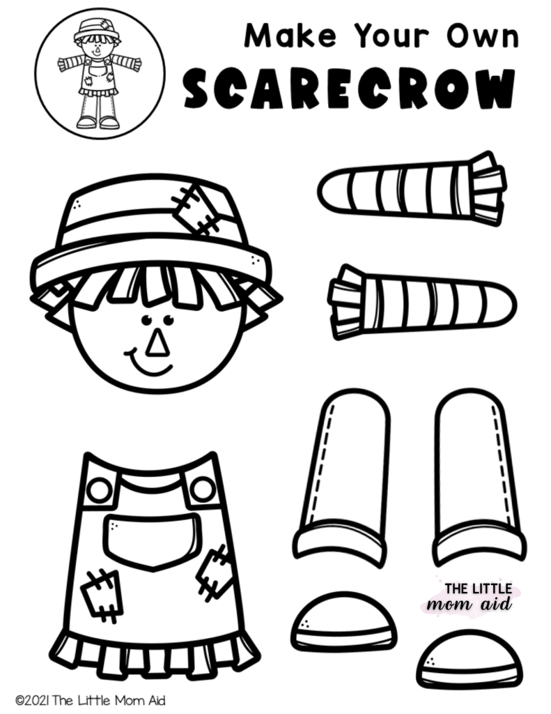 Free printable make your own scarecrow craft