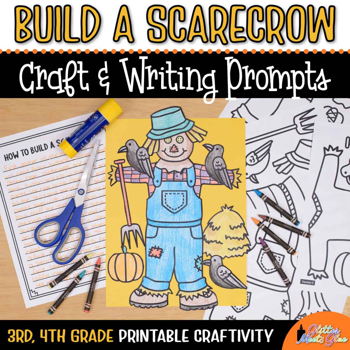 Scarecrow coloring craft â classroom crafts for fall