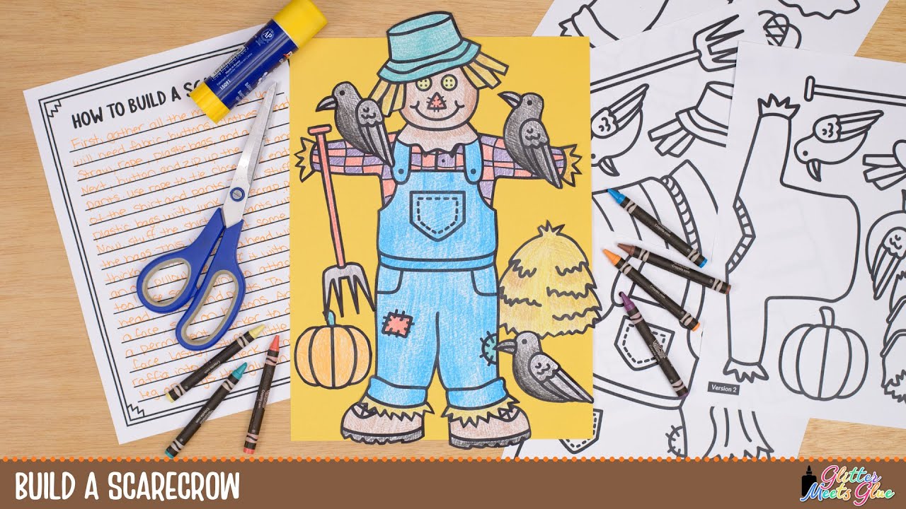 Scarecrow coloring craft â classroom crafts for fall