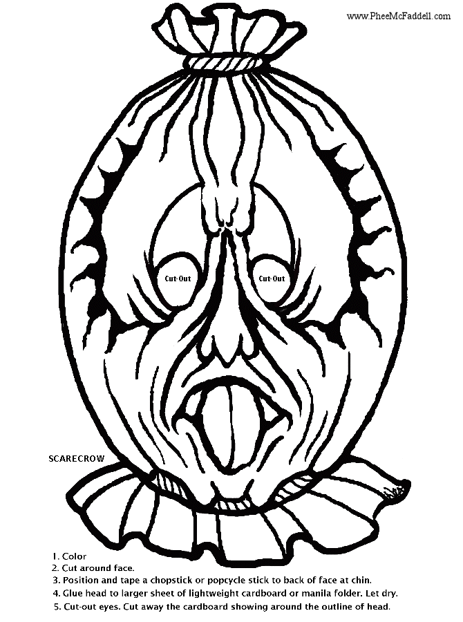 Scarecrow mask coloring project