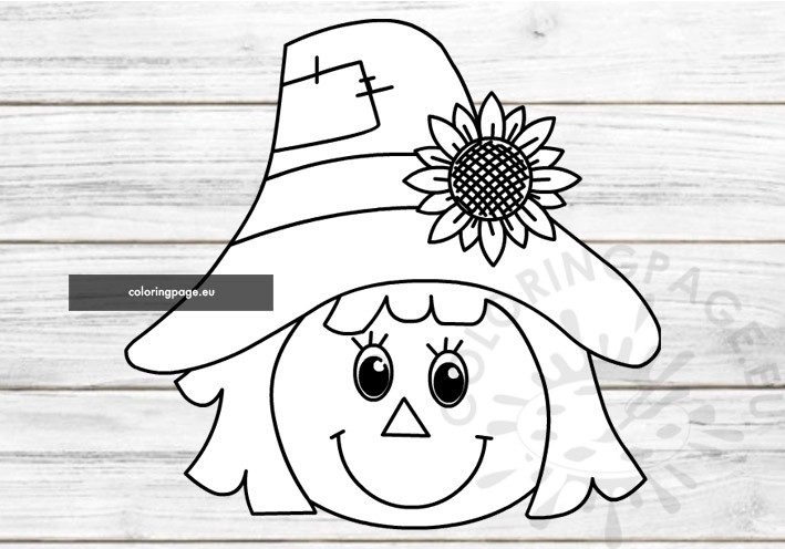 Scarecrow head coloring page