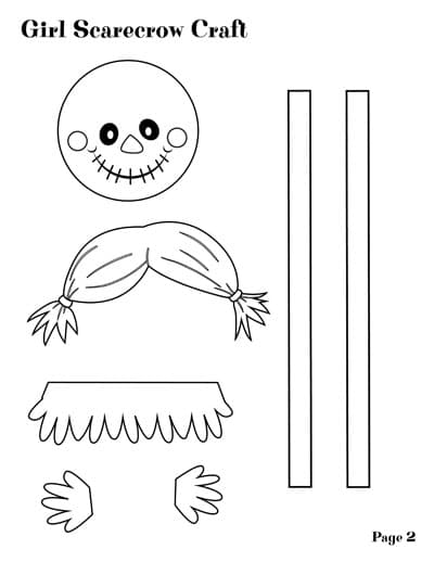 Scarecrow template cut and paste printable craft mrs merry