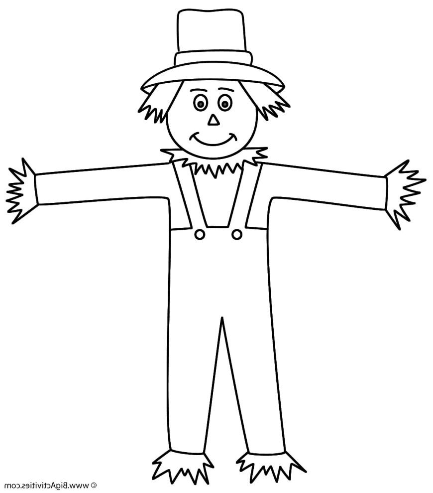 Beautiful image of scarecrow coloring page