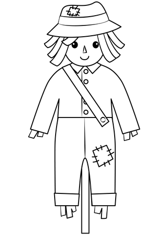 Scarecrow coloring page free printable coloring pages