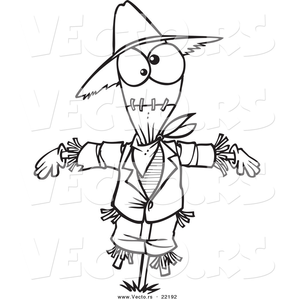 R of a cartoon scarecrow