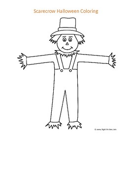 Halloween scarecrow coloring sheet by miss autism teacher tpt