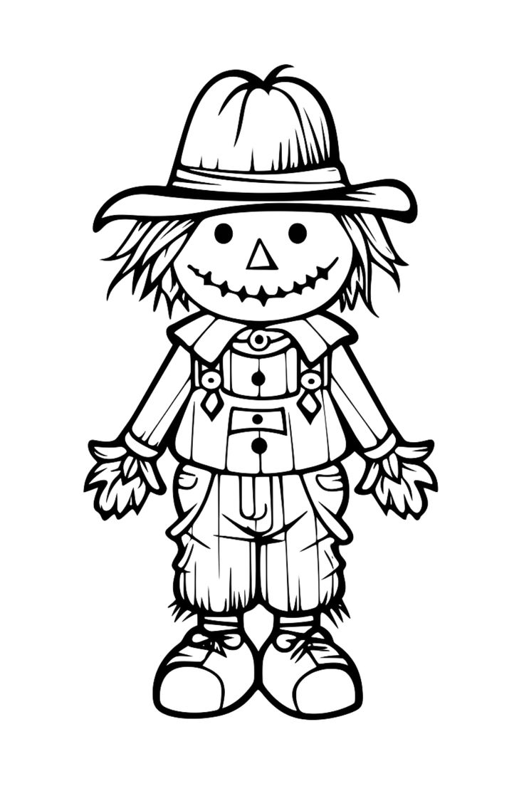 Cartoon scarecrow free printable scarecrow coloring pages for kids scarecrow coloring pages free printable free kids coloring pages scarecrow drawing