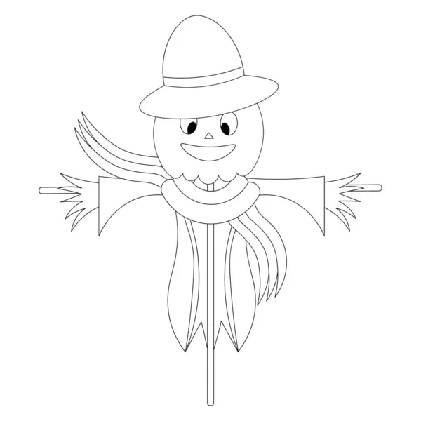 Scarecrow sketch scarecrow rags hat scarf vector illustration coloring book stock vector by gebbimur