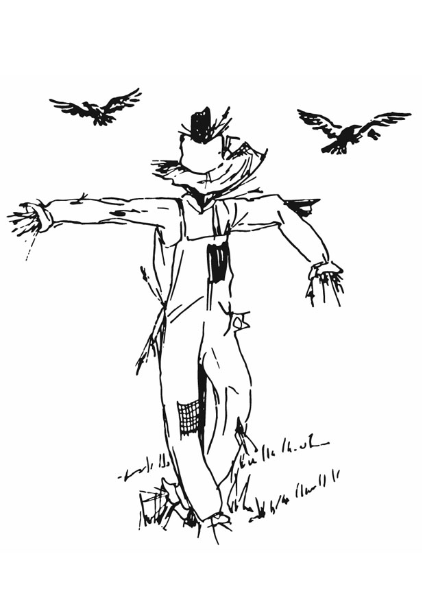 Free printable scarecrow coloring pages for kids