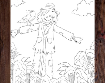 Farm scarecrow printable adult coloring page from manila shinecoloring book pages for adults and kids coloring sheets coloring designs