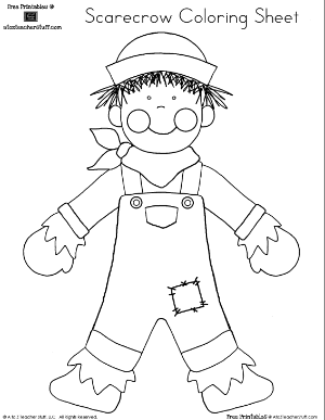 Scarecrow coloring sheet or pattern a to z teacher stuff printable pages and worksheets