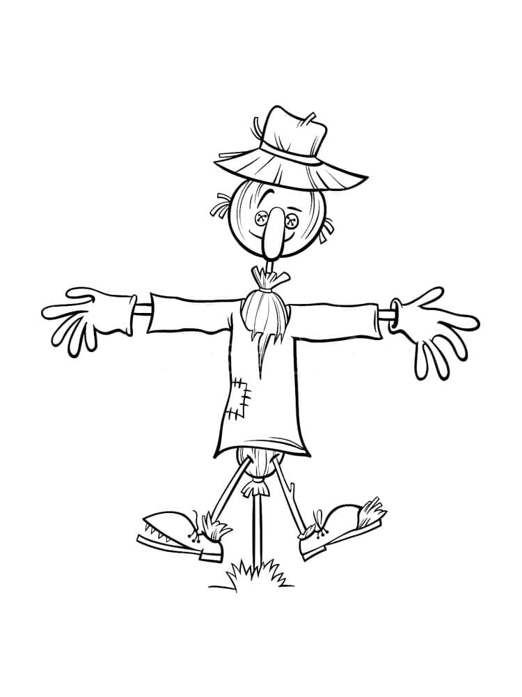 Printable scarecrow coloring page