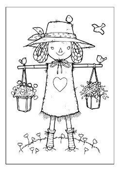 Get your kids excited about gardening with scarecrow coloring pages for kids